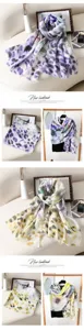 Floral print women scarf summer lightweight sun protection stylish fashion shawl accessory.