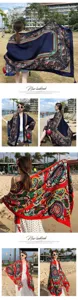 Ethnic style women beach scarf sun protection shawl silk feel oversized fashion wrap summer