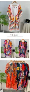 Women Boho Ethnic Print Beach Cover Up Summer Vacation Kimono Cardigan Tassels Outerwear
