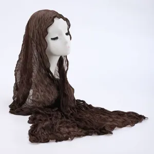 Women Fashion Lace Headscarf Scarf Spring Summer Thin Sun Protection Shawl Long Gauze Scarf Versatile Multi-Color