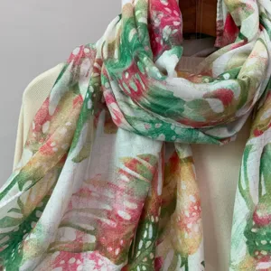 Floral print lightweight spring summer scarf shawl for women elegant daily travel sun protection