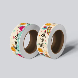 Rectangle thank you sticker roll for gift packaging, florist decoration, and bakery sealing labels.