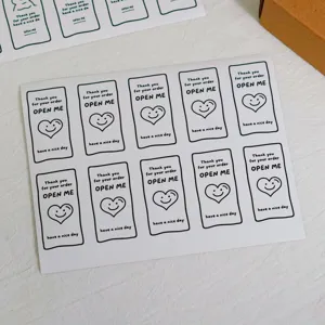 Adesivi di ringraziamento per confezioni regalo, design minimalista, set da 100 pezzi.