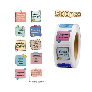 Minimalist Motivational Adhesive Stickers Inspirational English Quotes Positive Energy Label Decals For Stationery