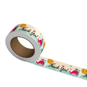 Rectangle thank you stickers roll for gift packaging, baking sealing label decoration.