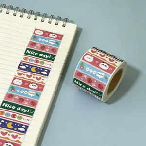Nastro washi decorativo stile INS simpatico rotolo di adesivi di cartoni animati DIY