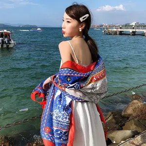 Ethnic style printed scarf beach shawl summer travel sun protection fashion women wrap