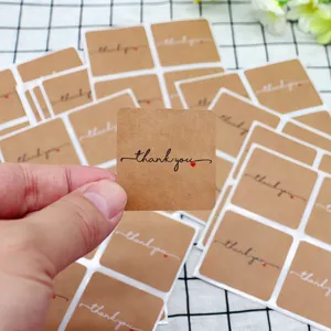 Kraft paper thank you sealing stickers minimalist design gift packaging labels handmade
