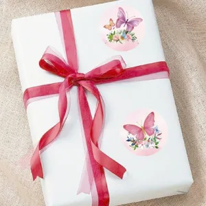 Decorative roll stickers featuring colorful butterflies and flowers, ideal for gifts, 500 pcs.