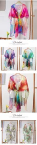 Foulard mousseline dégradé femme été printemps fin châle multifonctionnel élégant vêtement