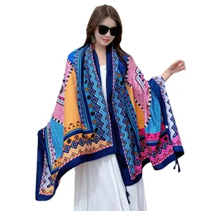 Bohemian ethno stil muster damen strandtuch leicht sonnenschutz schal wickeltuch