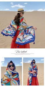 Chle étole de protection solaire style ethnique léger pour femmes voyage désert plage vacances