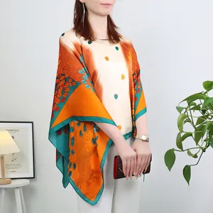 Women imitation silk pullover sun protection scarf shawl versatile stylish summer top