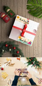 Roll thank you cartoon adhesive sticker labels for gift wrapping, packaging and orders decoration.