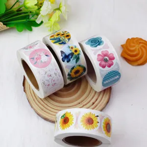 Hand-painted retro floral sunflower journal decorative stickers gift envelope sealing labels
