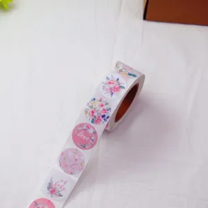 Hand-painted vintage floral sticker roll for journaling, gift sealing, and envelope decor.
