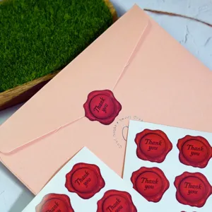 Red wax seal stickers vintage style thank you envelope decoration seals for wedding gifts
