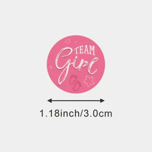 Gender reveal sticker round pink baby shower label decorative party supply for celebration