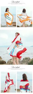 Femme grande plage écharpe protection solaire châle élégant carrosse motif été élégant