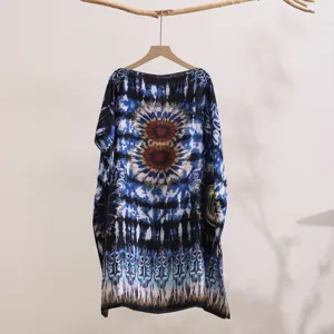 Women summer loose printed sun protection shawl coat casual lightweight beachwear cover up