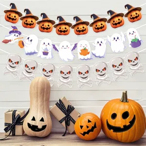 Ghirlanda di Halloween set simpatica zucca fantasma scheletro decorazione per festa