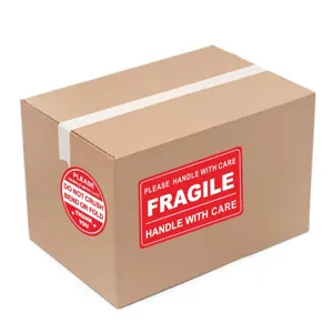 High quality fragile warning stickers for secure shipping, durable red self-adhesive postal labels.