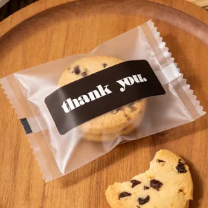 Minimalist rectangle thank you stickers for dessert packaging, elegant gift sealing labels.