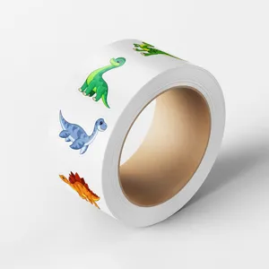 Roll of cartoon dinosaur stickers for journaling laptop scrapbooking waterproof cute decors