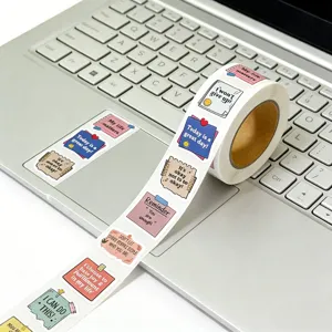 Rouleau d'autocollants de notes adhésives anglaises motivantes pour décoration journal DIY.