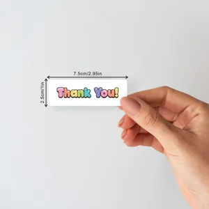 Simpatici rotoli di adesivi Grazie colorati per diario, sigillatura di imballaggi e regali.