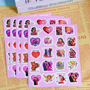 Valentine Day Love Theme Stickers Romantic Cupid Heart Cute Decals For Scrapbook Diary Envelope Party Decoration