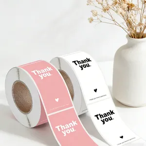 Rouleau d'autocollants adhésifs de remerciement pour emballage cadeau et déco de mariage.