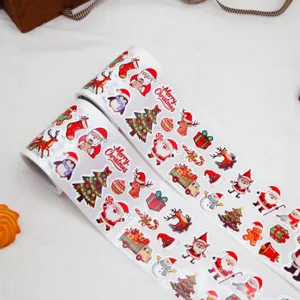 Christmas Roll Stickers Waterproof Oilproof Decorative Roll Decals For DIY Handcraft Holiday Party Gift Decoration