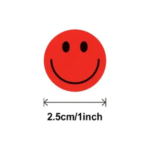 500 pcs red round smiley face stickers cute cartoon reward seal labels 2.5cm 1inch
