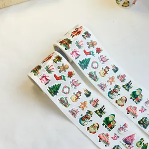 Christmas sticker rolls waterproof holiday DIY decorative labels 24 patterns party supplies