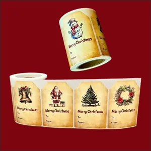 Christmas sticker roll vintage gift wrapping labels 250pcs decorative sealing stickers