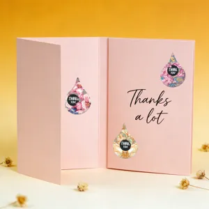 Adesivi di ringraziamento floreali a goccia per confezioni e biglietti d'auguri