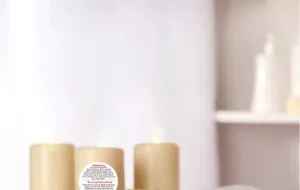 Round candle warning stickers self adhesive safety labels for jar and pillar candles roll