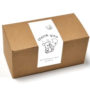 Cute cartoon bear thank you sealing stickers for gift baking and decoration labels.