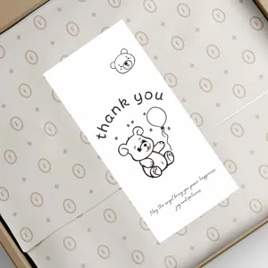 Cute cartoon bear thank you card sticker for wedding gift decoration and baking 150pcs