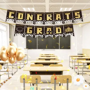 Graduation banner set CONGRATS GRAD party decoration school supplies celebration hanging flag