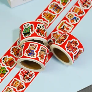 Decorative Cartoon Adhesive Stickers Featuring Colorful Festive Designs Ideal For Creative Crafts Scrapbooking And Gift Packaging