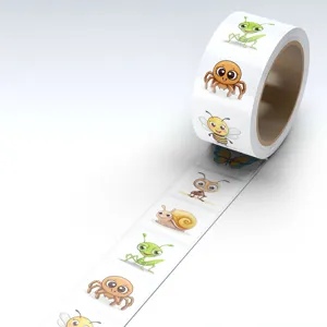 Rol met schattige cartoon insecten stickers waterdichte dieren decals voor waterfles