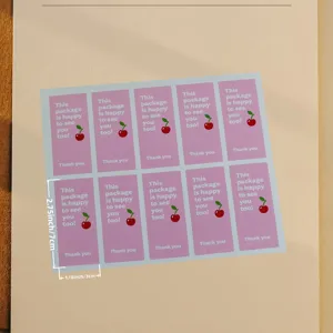 Adesivi di ringraziamento rosa dettaglio per confezioni regalo e decorazione di panetteria.