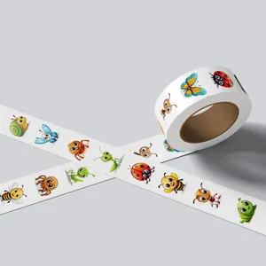 500st Rol Cartoon Insecten Stickers Waterdichte Schattige Dieren Decals voor Flessen