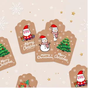 120pcs Christmas Tag Stickers Cute Santa Snowman Gift Box Sealing Labels Festive Decor