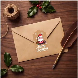 Christmas cartoon Santa label stickers cute gift box sealing stickers for holiday party
