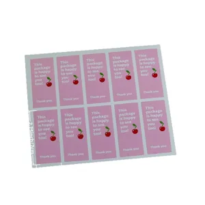 Adesivo rosa di ringraziamento confezione regalo sigillo borsa da forno etichetta.