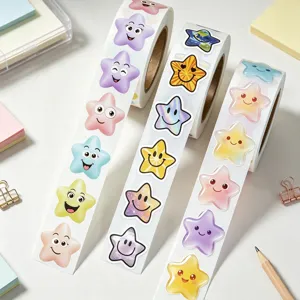 3D puffy star reward stickers roll for kids teachers craft scrapbooking diary DIY decoration
