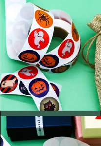 Halloween roll stickers cute ghost pumpkin decals for gift decoration craft art supplies